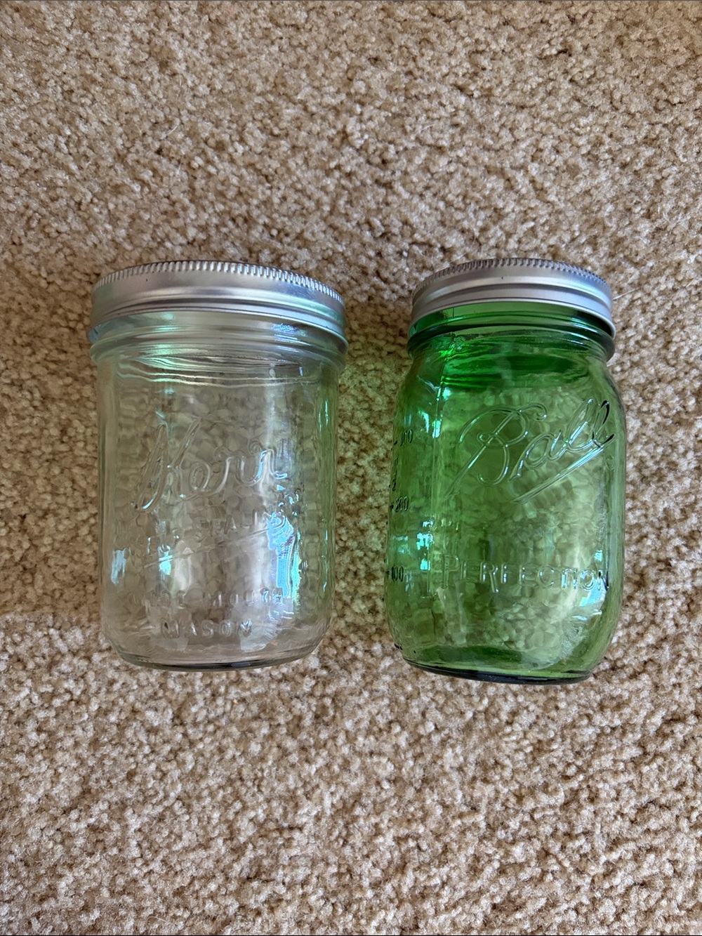 Pint-Sized Glass Mason Jars Set - Clear and Green